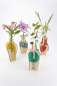 Preview: Kleine Blumenvasen aus Holz und Glas